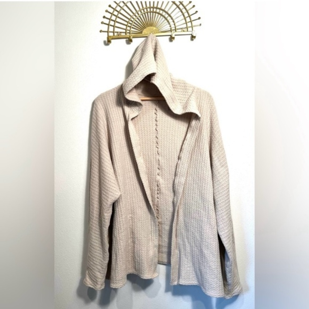 Waffle open cardigan